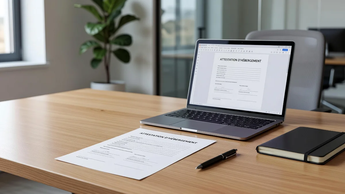 Modèle d'attestation d'hébergement prêt à télécharger en PDF