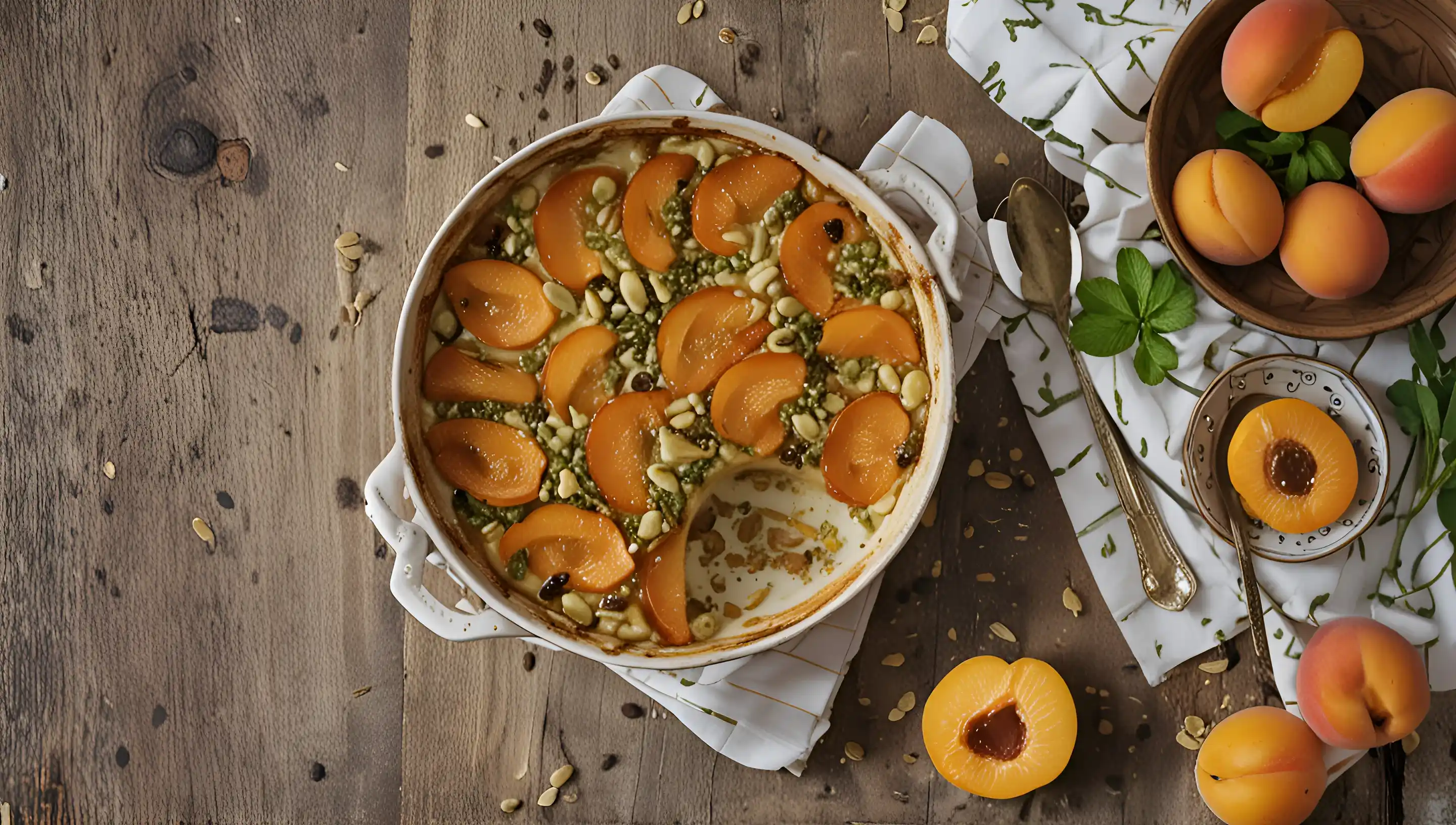 Clafoutis aux abricots et pistache