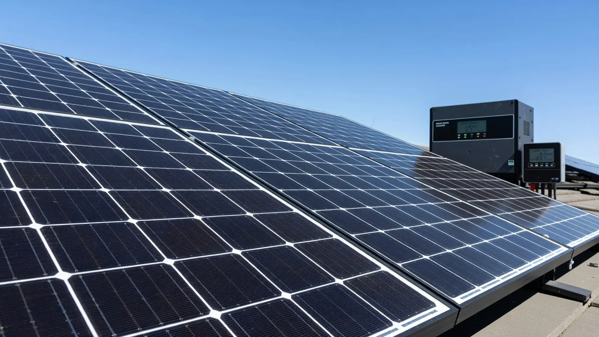Panneau photovoltaïque sur toiture ensoleillée