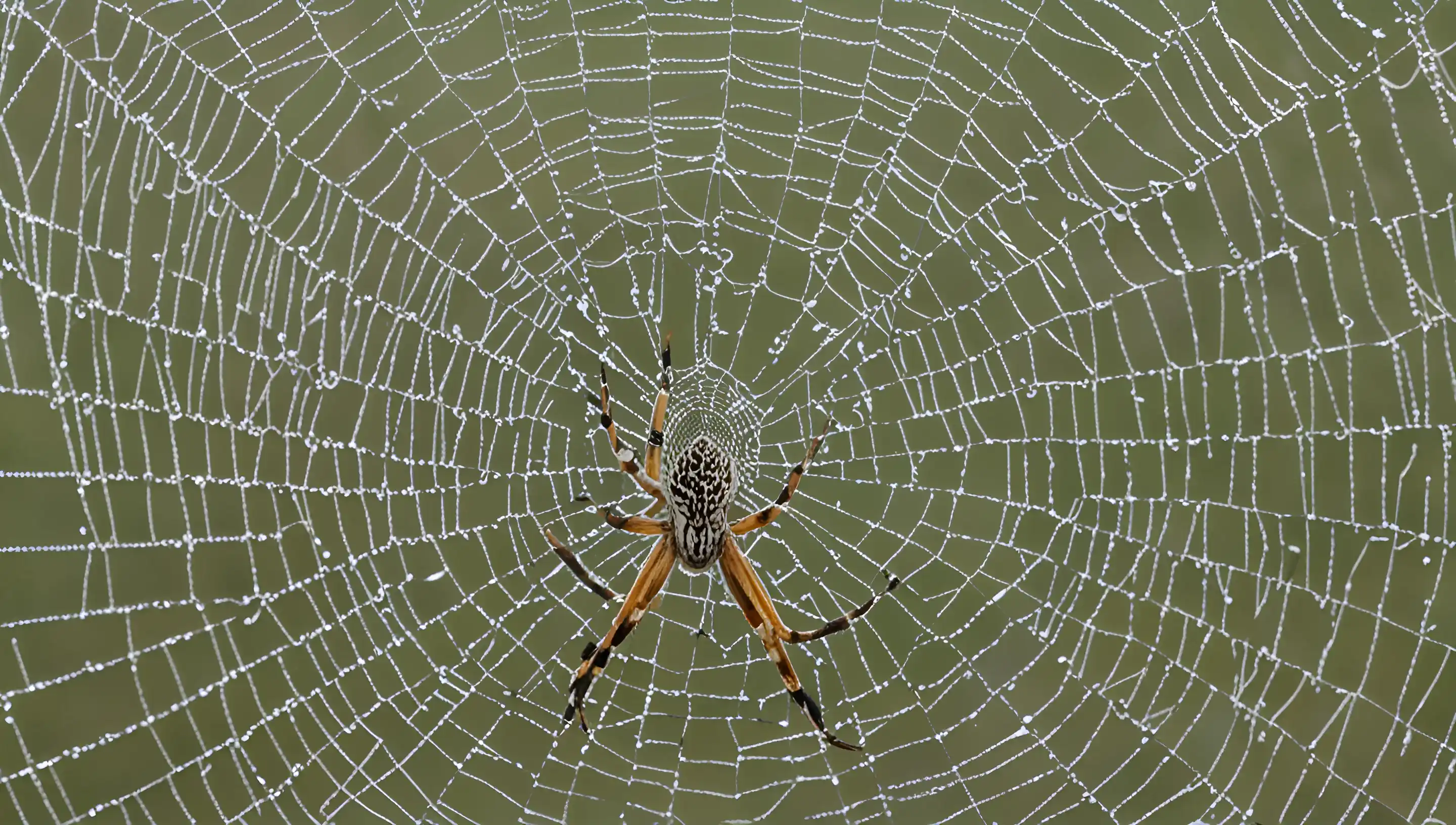 Toile d'araignée détaillée en matin brumeux
