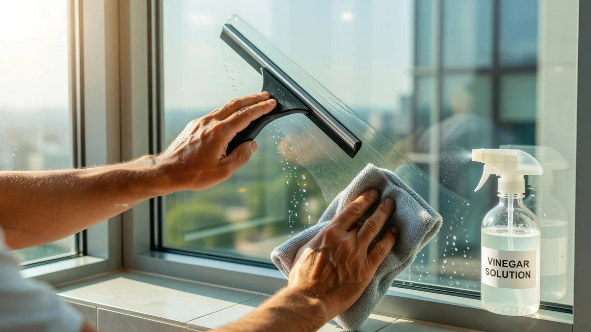 Fenêtre propre et vitres brillantes