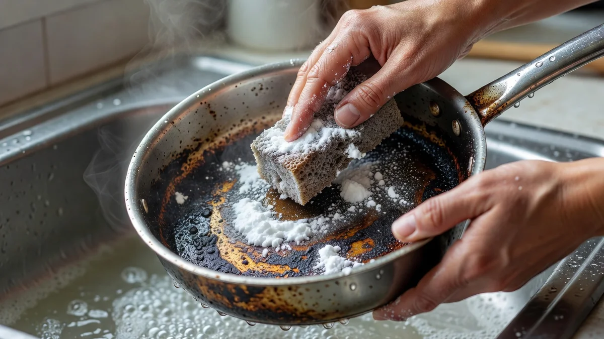 Casserole brûlée à nettoyer