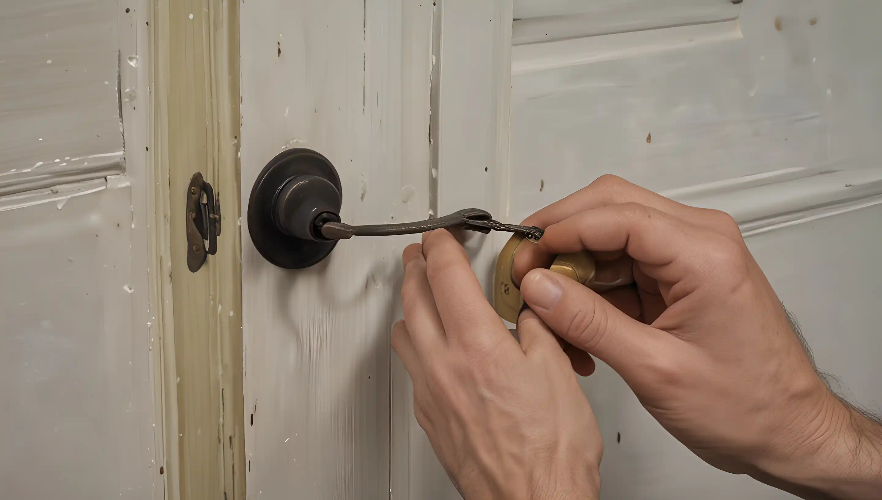 Réparation d'une poignée de porte, démontage et lubrification