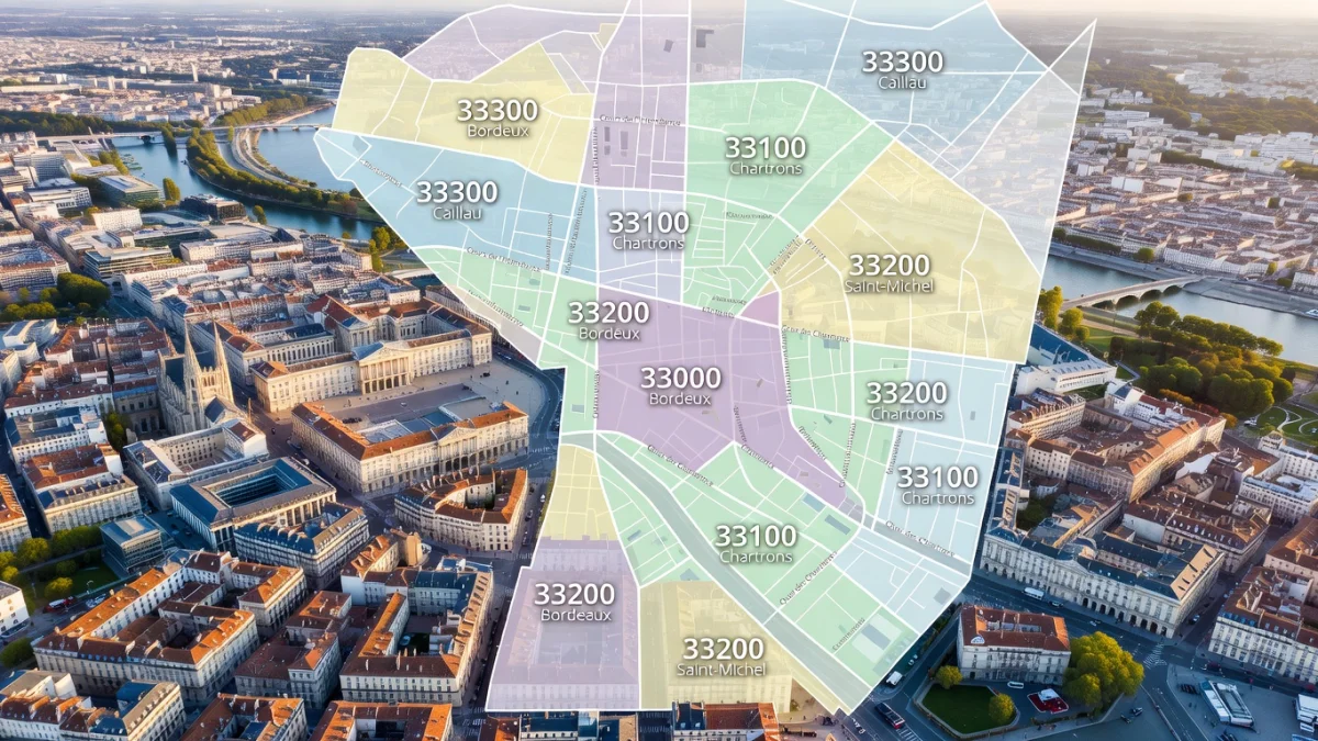 Vue aérienne de Bordeaux avec ses quartiers et la Garonne
