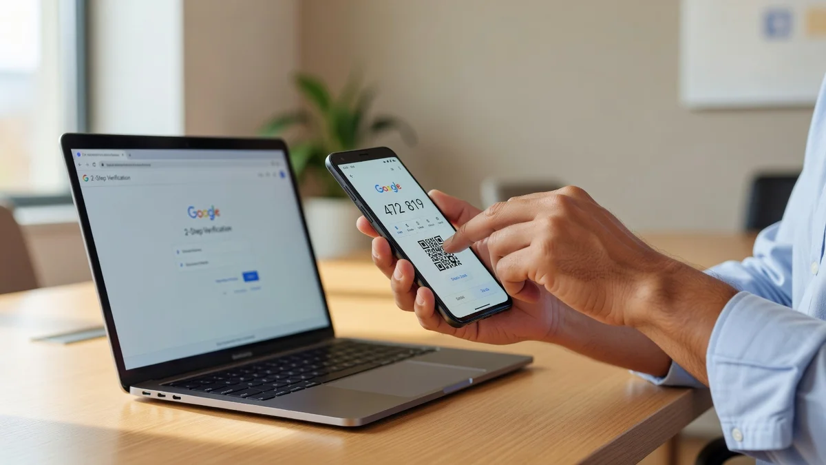 Écran smartphone affichant un code de Google Authenticator