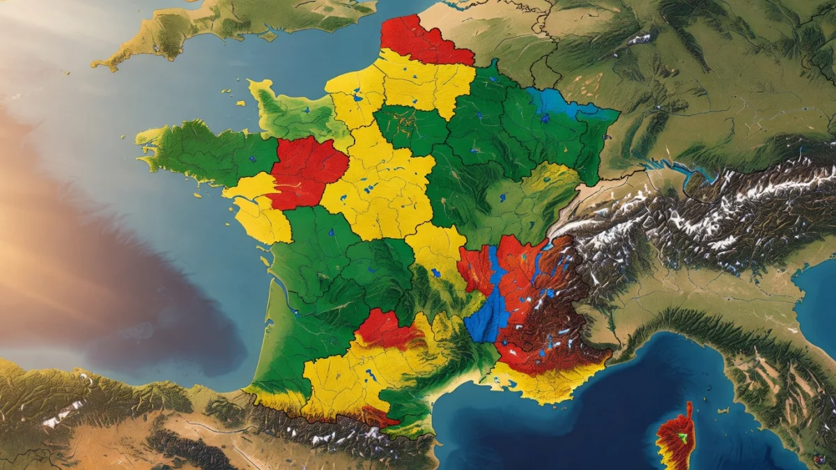 Carte des 18 régions françaises métropolitaines et ultramarines