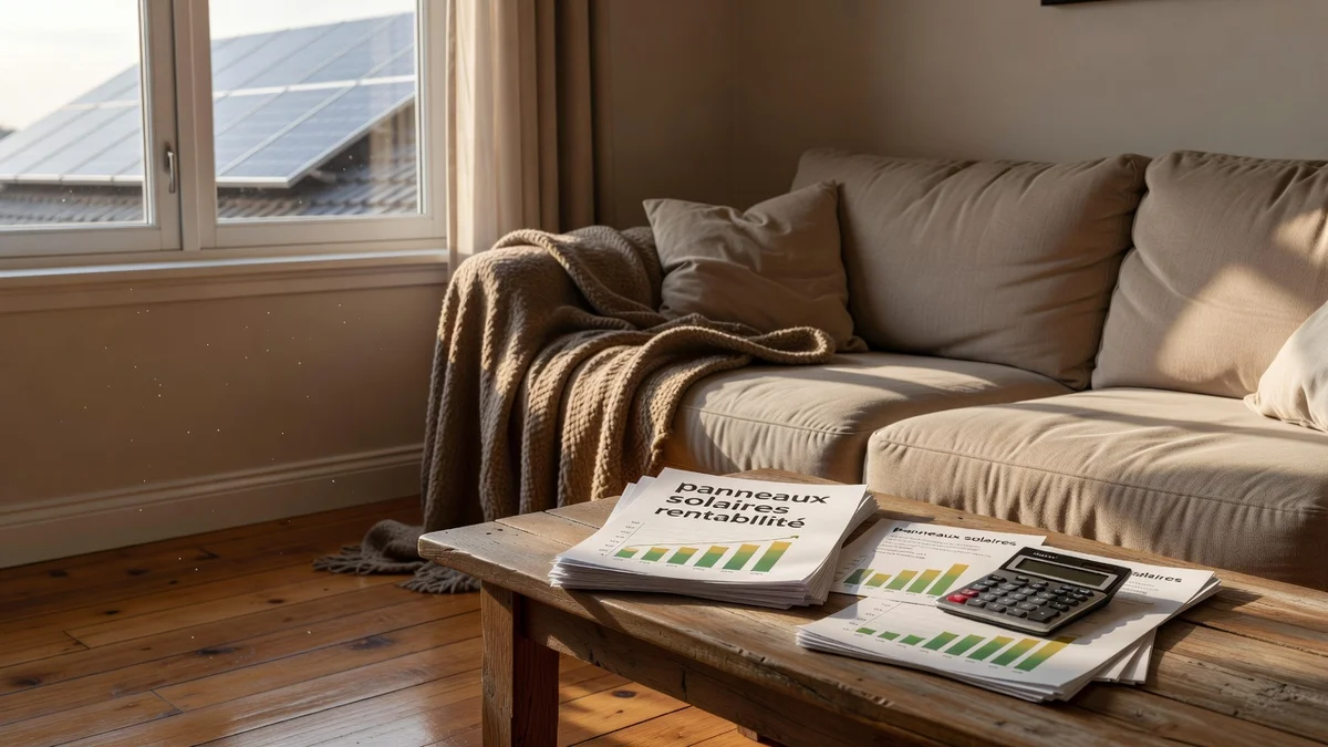 Panneaux solaires sur toiture résidentielle