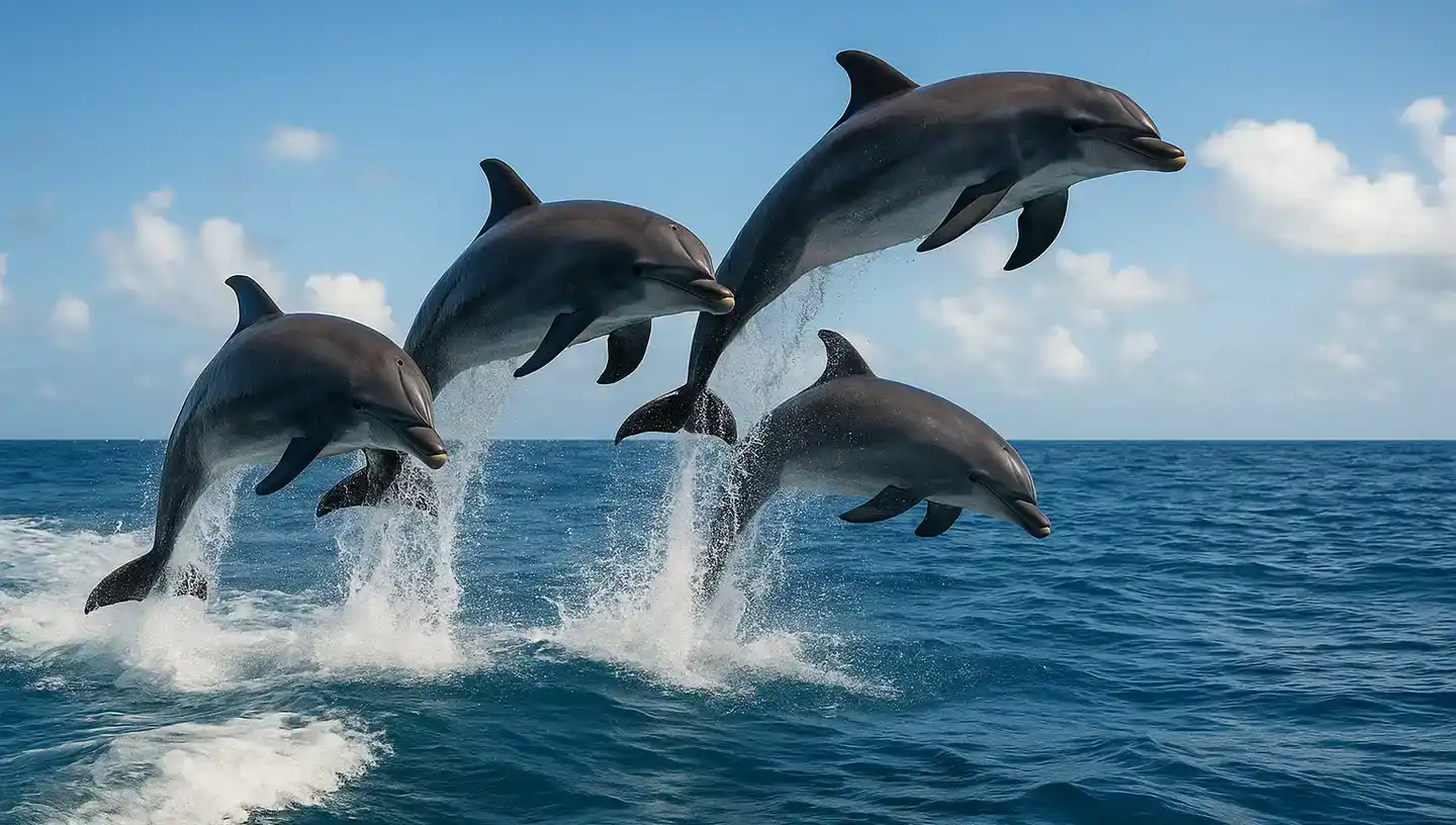 Dauphins sautant hors de l'eau