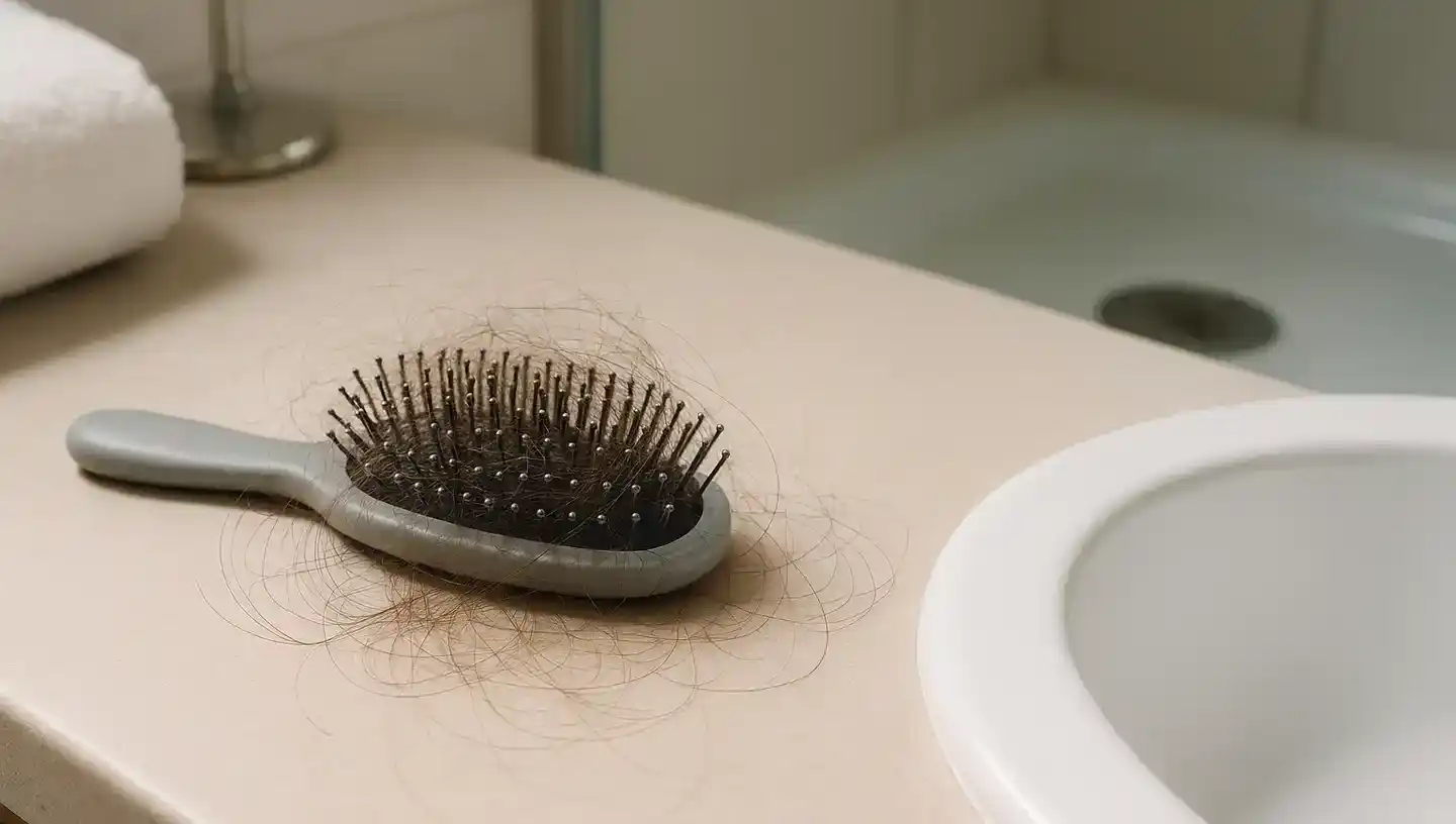 Gros plan sur des cheveux et racines, représentation de chute de cheveux