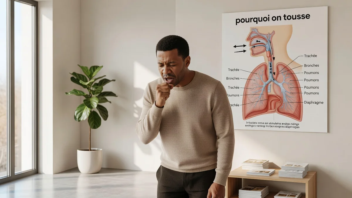 Personne se couvrant la bouche en toussant