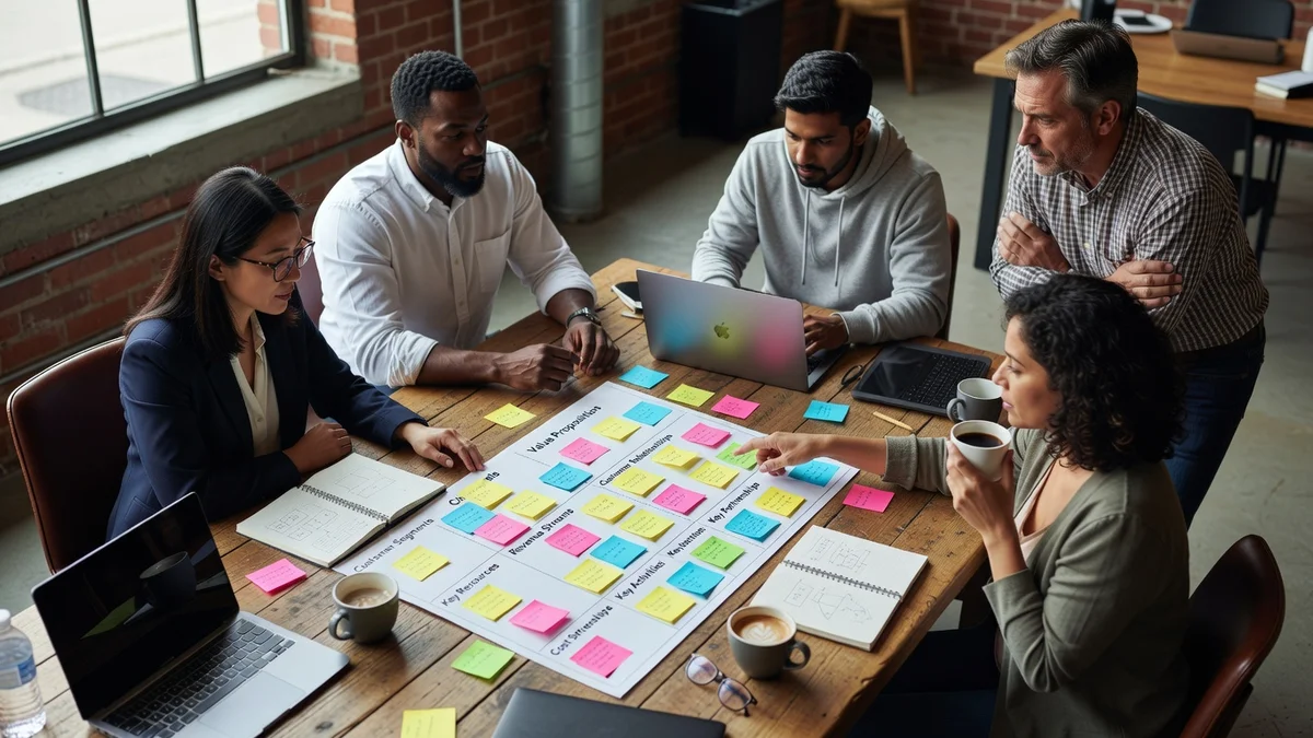 Schéma simplifié d'un business model et du Business Model Canvas