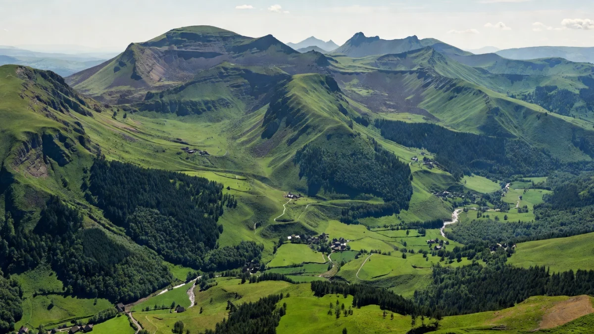 Carte du département du Cantal avec ses codes postaux commençant par 15