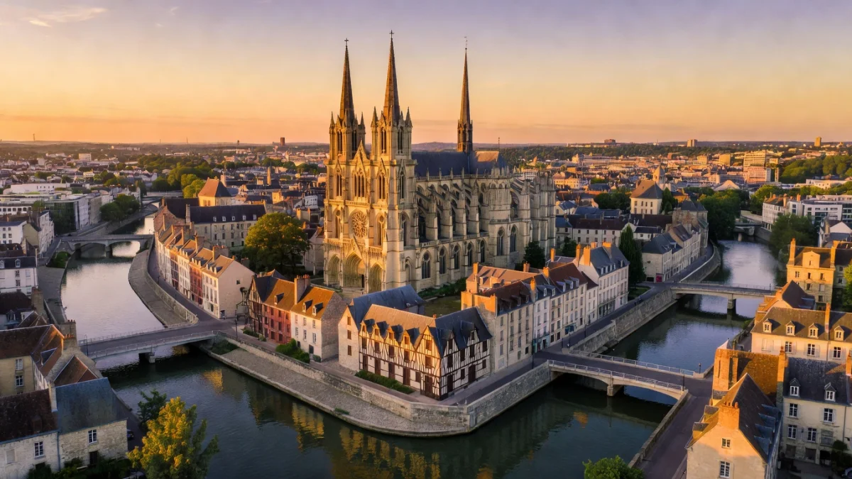 Vue de la cathédrale Notre-Dame d'Amiens, ville du département de la Somme