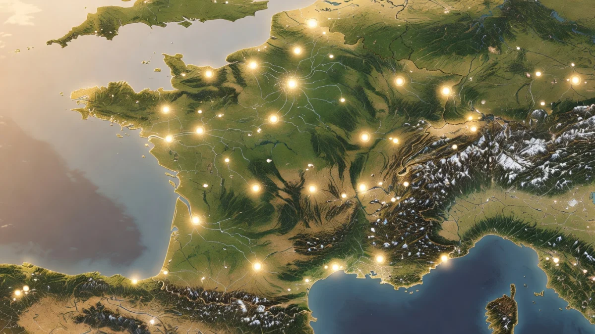 Carte des régions françaises et de leurs capitales