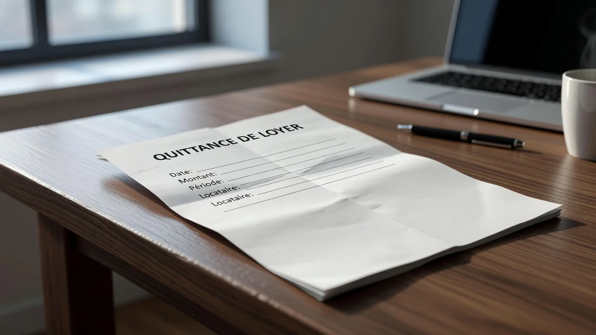 Exemple de quittance de loyer au format PDF affichée sur un écran