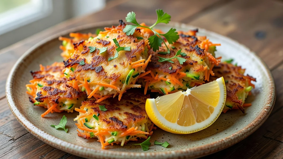 Galettes de légumes dorées et croustillantes