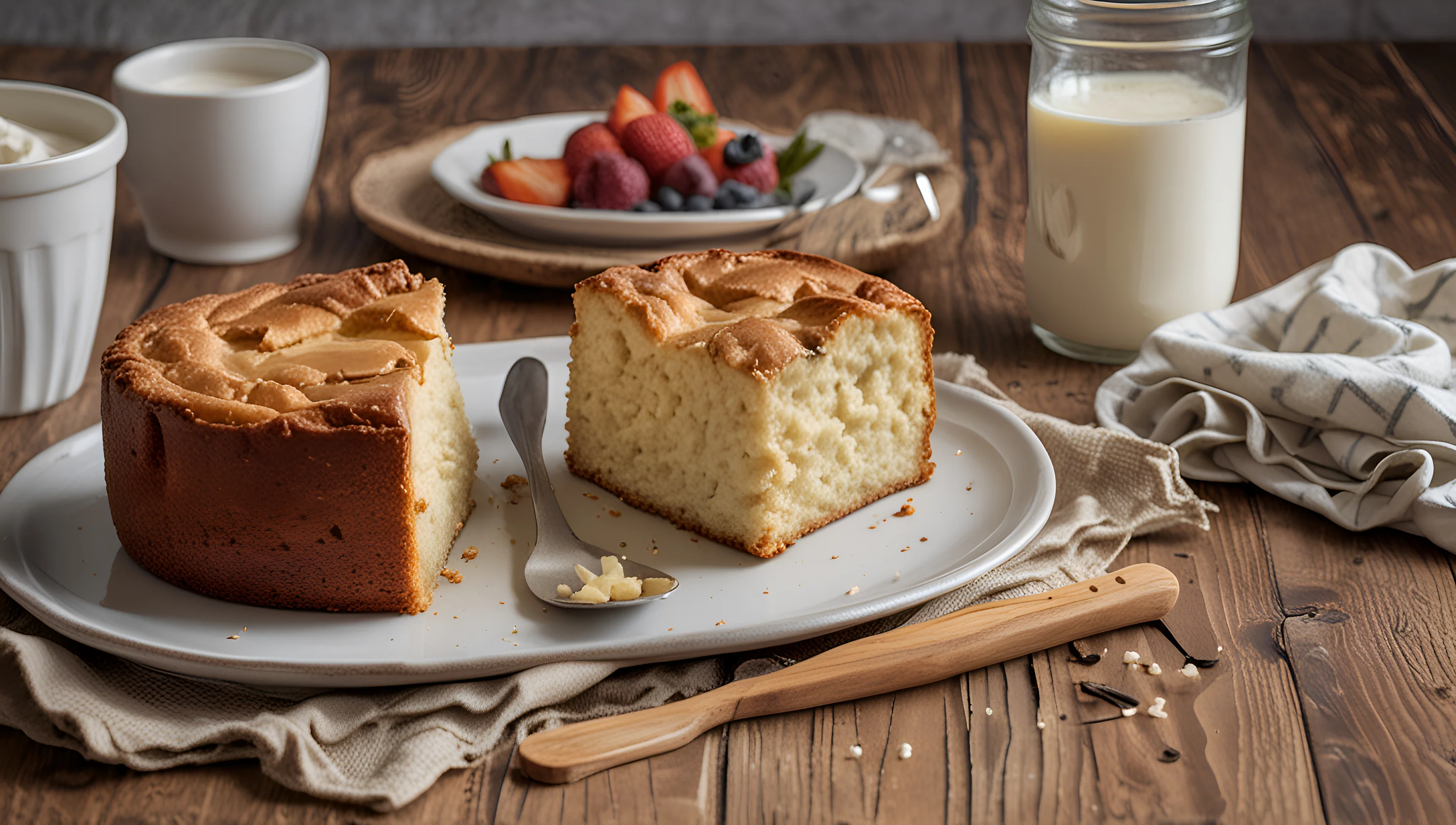 Gâteau au yaourt doré tranché