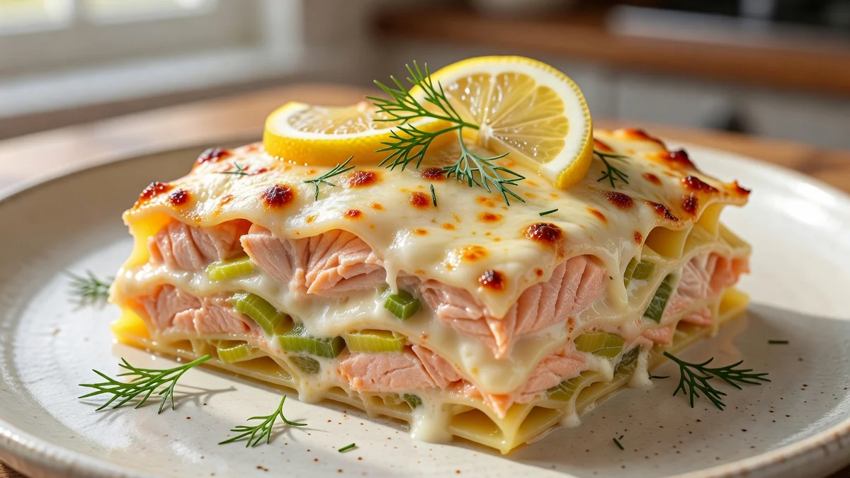 Lasagnes au saumon gratinées