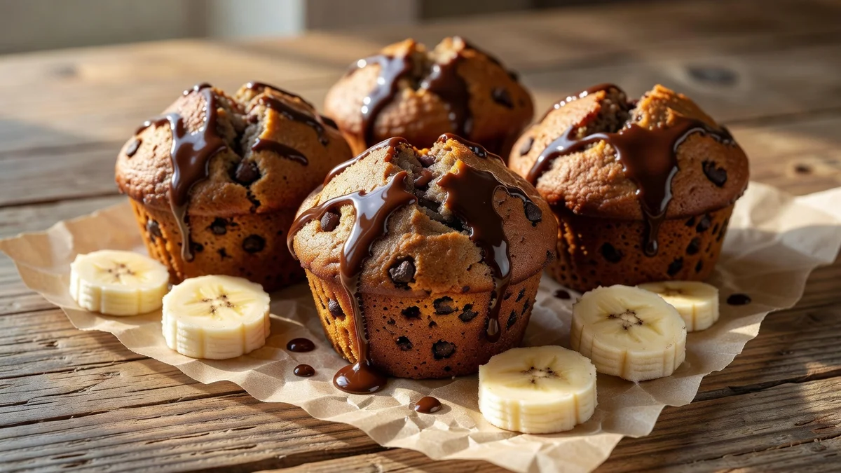 Muffins banane et pépites de chocolat