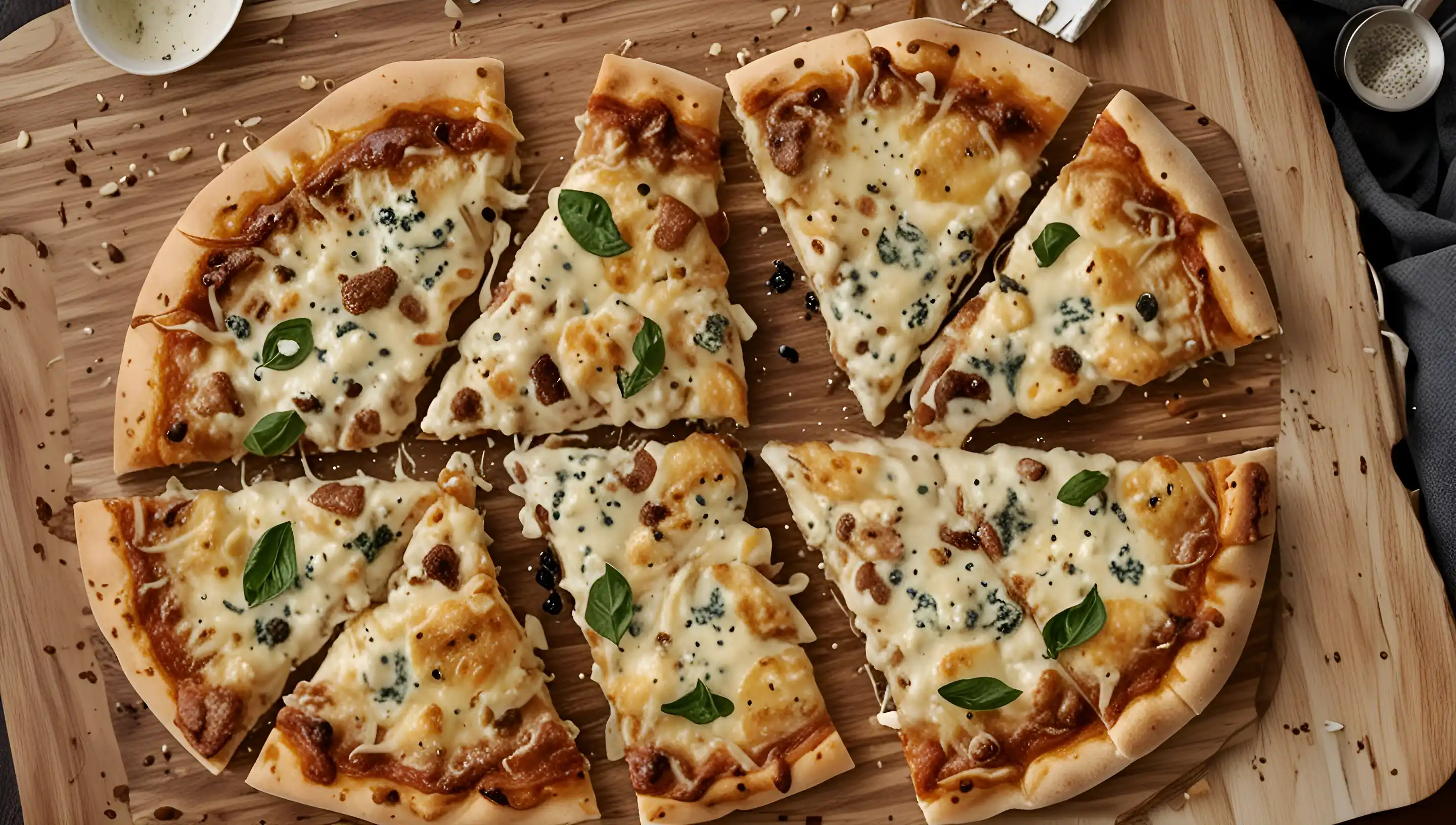 Recette : pizza quatre fromages
