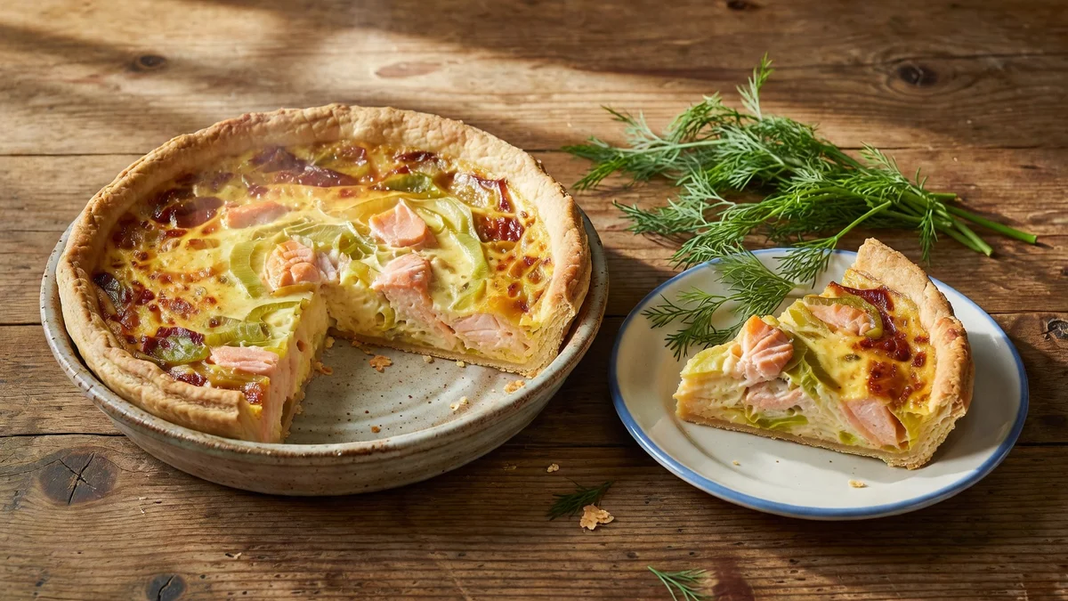 Recette : Quiche poireaux et saumon