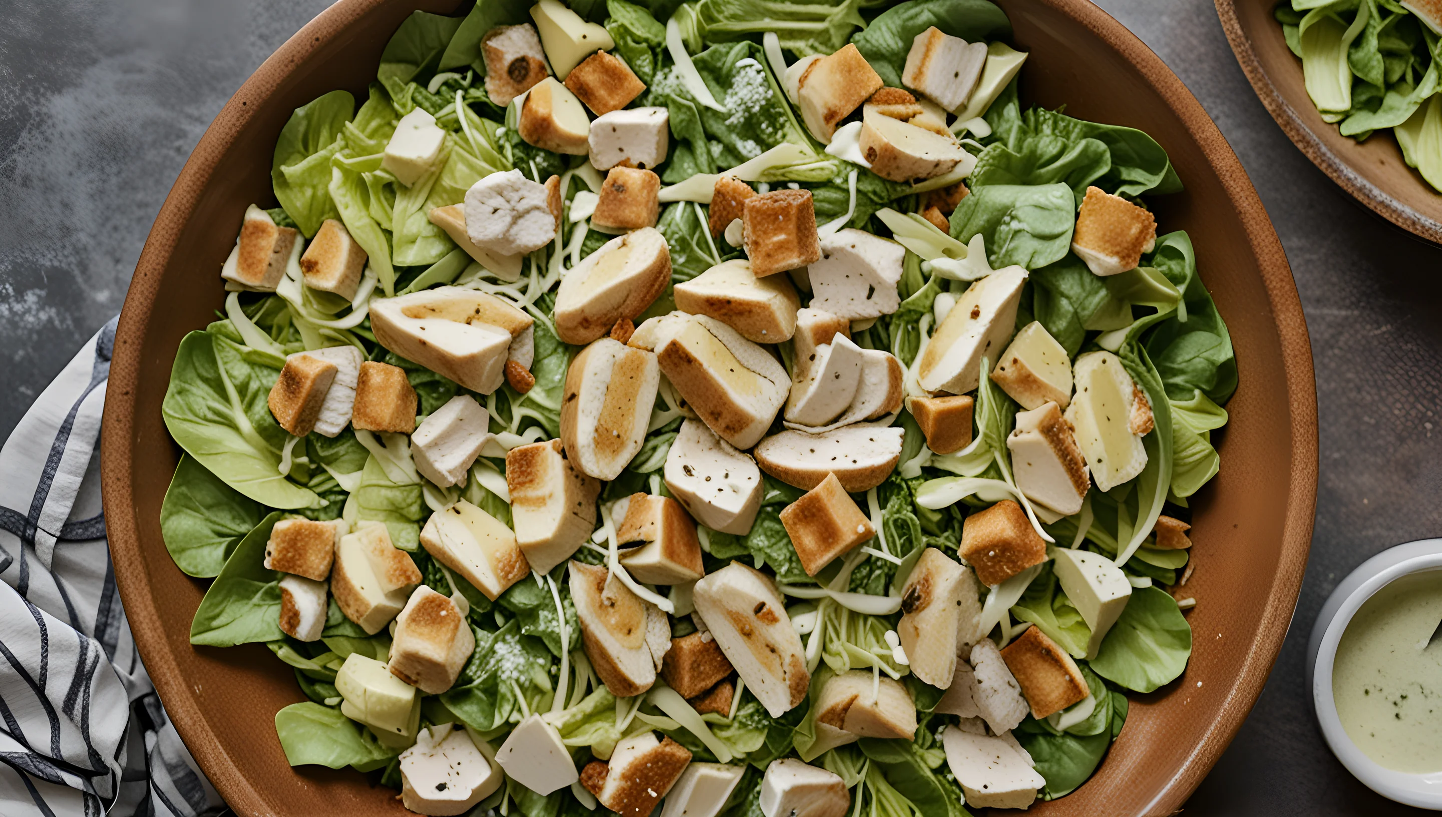 Salade César dans un bol