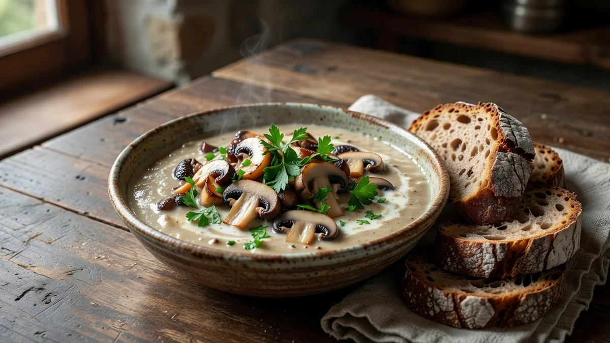 Recette soupe aux champignons - velouté maison